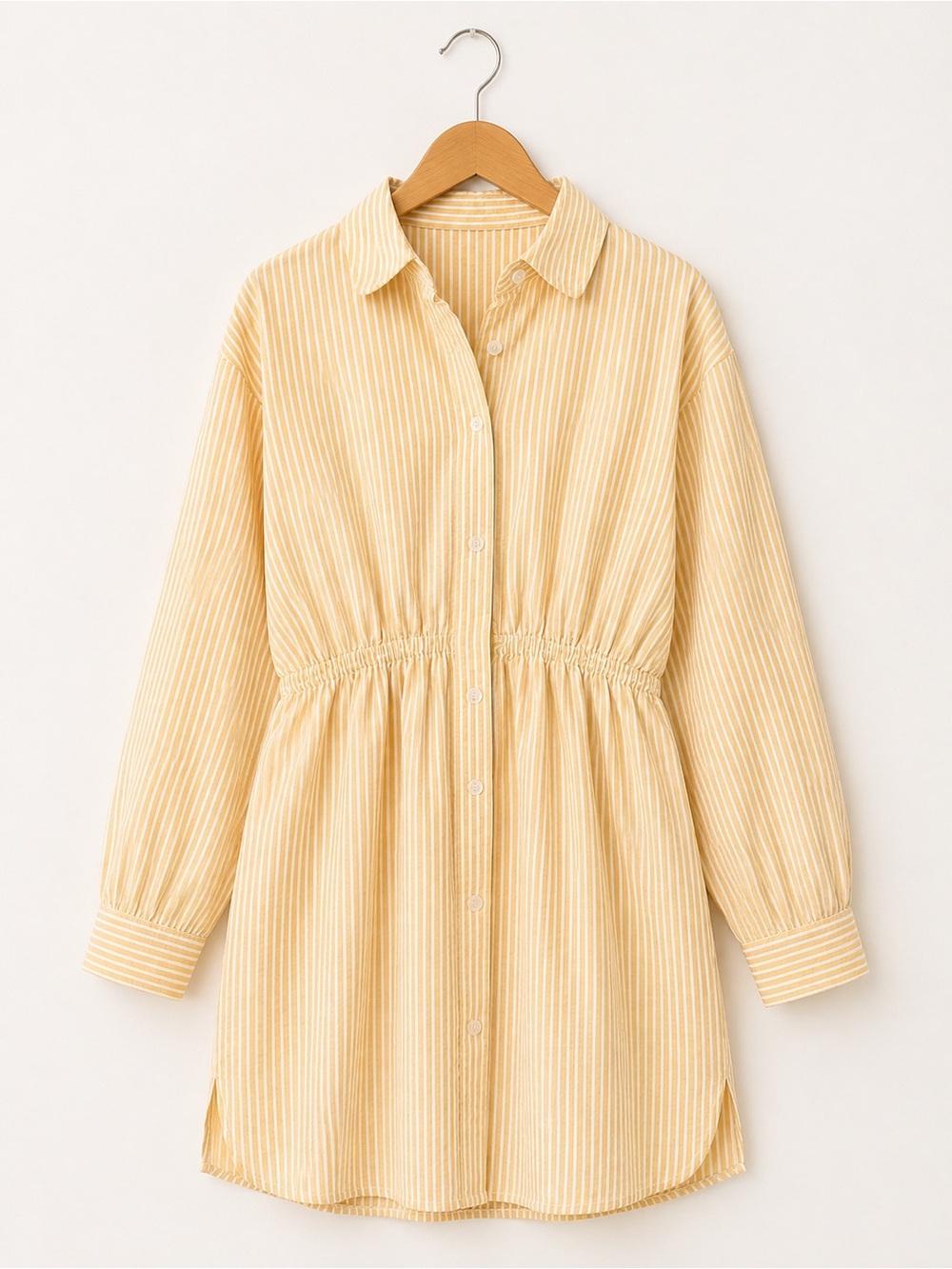 Show Amiu Striped Button-Front Shirt - Light Yellow size M